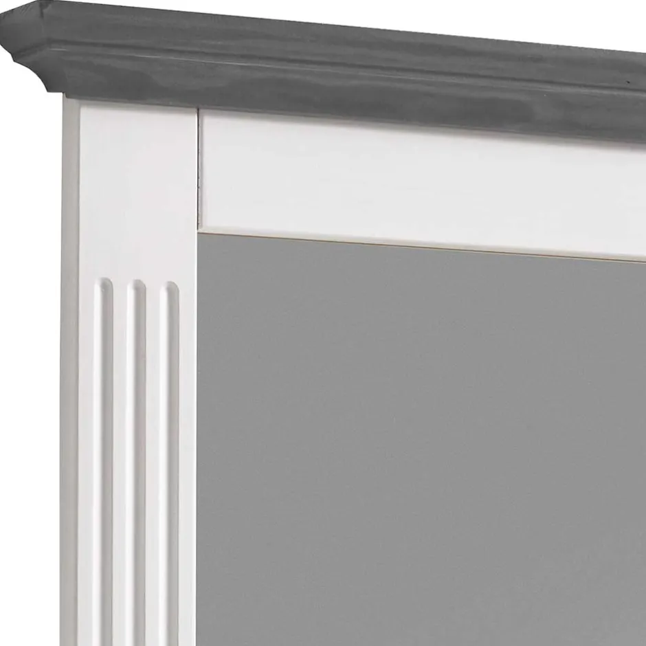 Wohnen Landhaus Wandspiegel in Weiß & Grau - Caneon