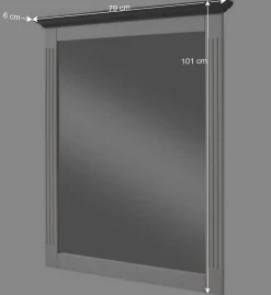 Wohnen Landhaus Wandspiegel in Weiß & Grau - Caneon