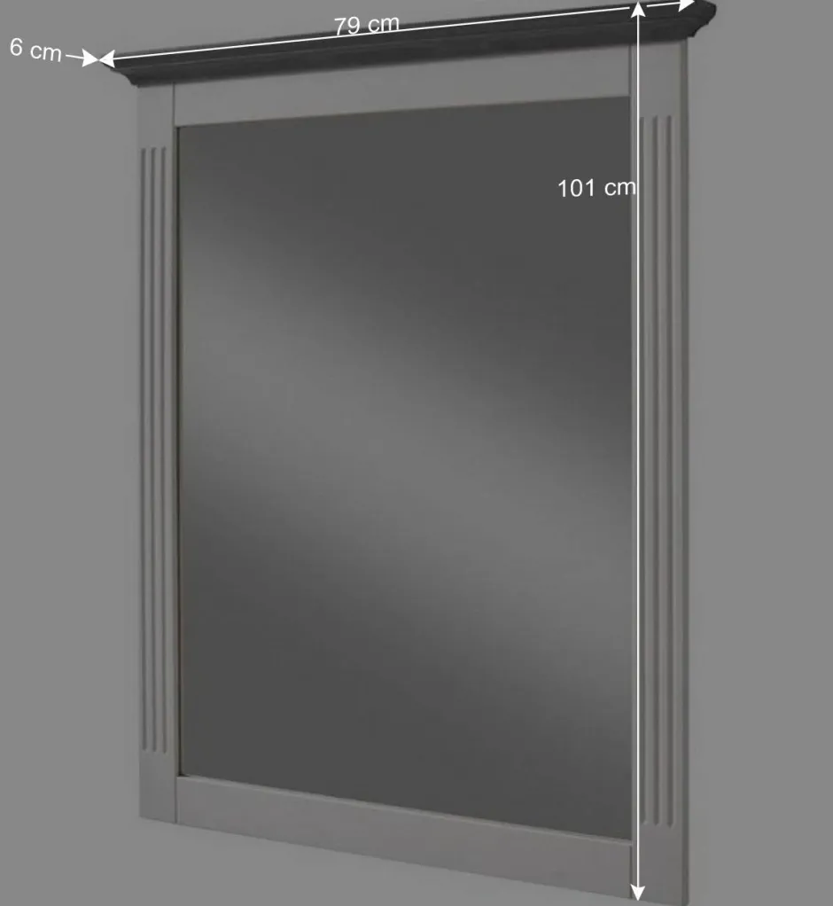 Wohnen Landhaus Wandspiegel in Weiß & Grau - Caneon