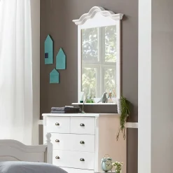 Wohnen Landhaus Wandspiegel in Weiß Laburita Holzrahmen Kiefer