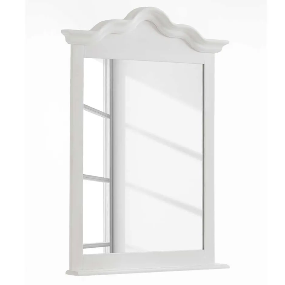 Wohnen Landhaus Wandspiegel in Weiß Laburita Holzrahmen Kiefer