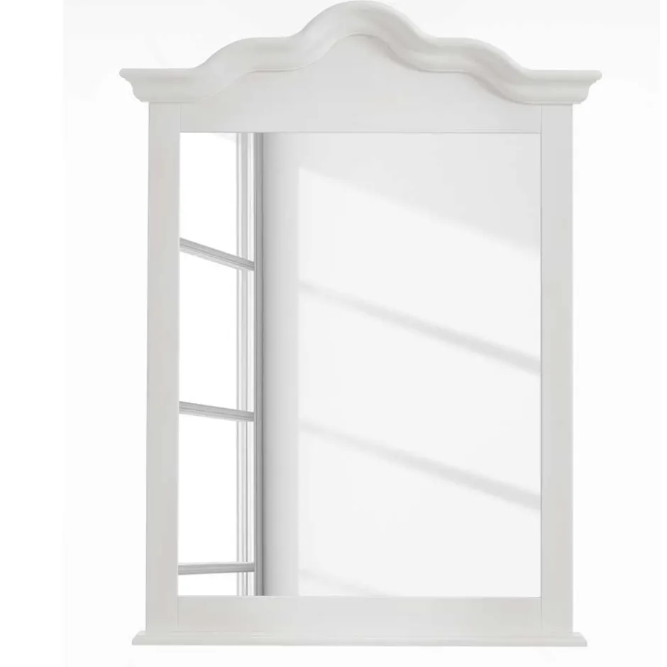 Wohnen Landhaus Wandspiegel in Weiß Laburita Holzrahmen Kiefer