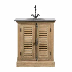 Wohnen Landhaus Waschtisch mit Becken & Steinplatte Harrosands & Kiefer Antik teilmassiv