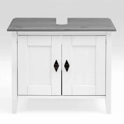 Landhaus Waschtischunterschrank in Weiß & Grau - Mirandesca^Wohnen Best