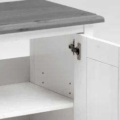 Landhaus Waschtischunterschrank in Weiß & Grau - Mirandesca^Wohnen Best