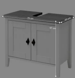 Landhaus Waschtischunterschrank in Weiß & Grau - Mirandesca^Wohnen Best