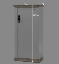 Wohnen Landhaus Wohnzimmer Möbel Set Nedita in Weiß & Pinie (vierteilig)