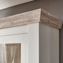 Wohnen Landhaus Wohnzimmer Möbel Set Nedita in Weiß & Pinie (vierteilig)