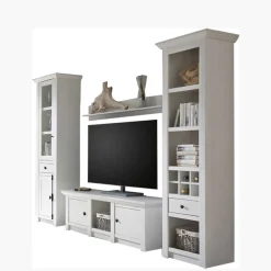 Wohnen Landhaus Wohnzimmer Möbel in Weiß - Chelles (vierteilig)