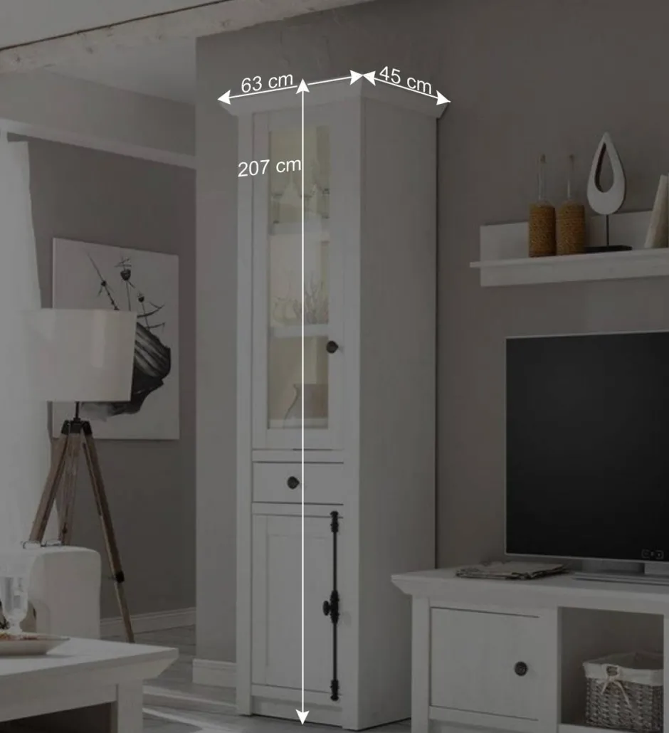 Wohnen Landhaus Wohnzimmer Möbel in Weiß - Chelles (vierteilig)