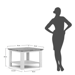 Landhaus Wohnzimmertisch aus Kiefer zweifarbig - Zalya^Wohnen Online