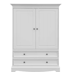 Wohnen Landhaus Wäscheschrank in Weiß lackiert - Indico