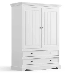 Wohnen Landhaus Wäscheschrank in Weiß lackiert - Indico