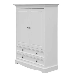 Wohnen Landhaus Wäscheschrank in Weiß lackiert - Indico