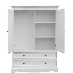 Wohnen Landhaus Wäscheschrank in Weiß lackiert - Indico