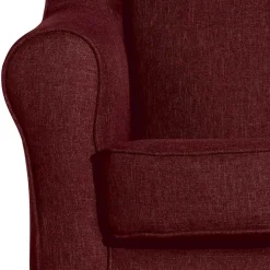 Wohnen Landhaus-Ohrensessel in Rot und Buche - Lacaza