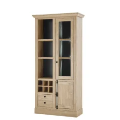 Wohnen Landhaus-Vitrinenschrank in Eiche Gold - Hengas