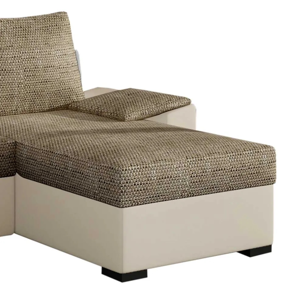 L-Design Bettsofa in Beige und Creme - Dongtana^Wohnen Outlet