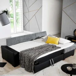 L-Design Bettsofa in Beige und Creme - Dongtana^Wohnen Outlet