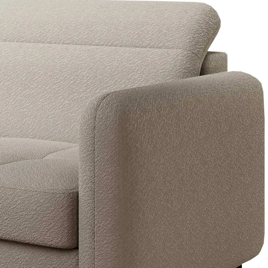 Wohnen L-Design Bettsofa in Taupe Stoffbezug - Gravanti