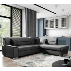 L-Design Funktionscouch in Dunkelgrau - Silecta^Wohnen Online