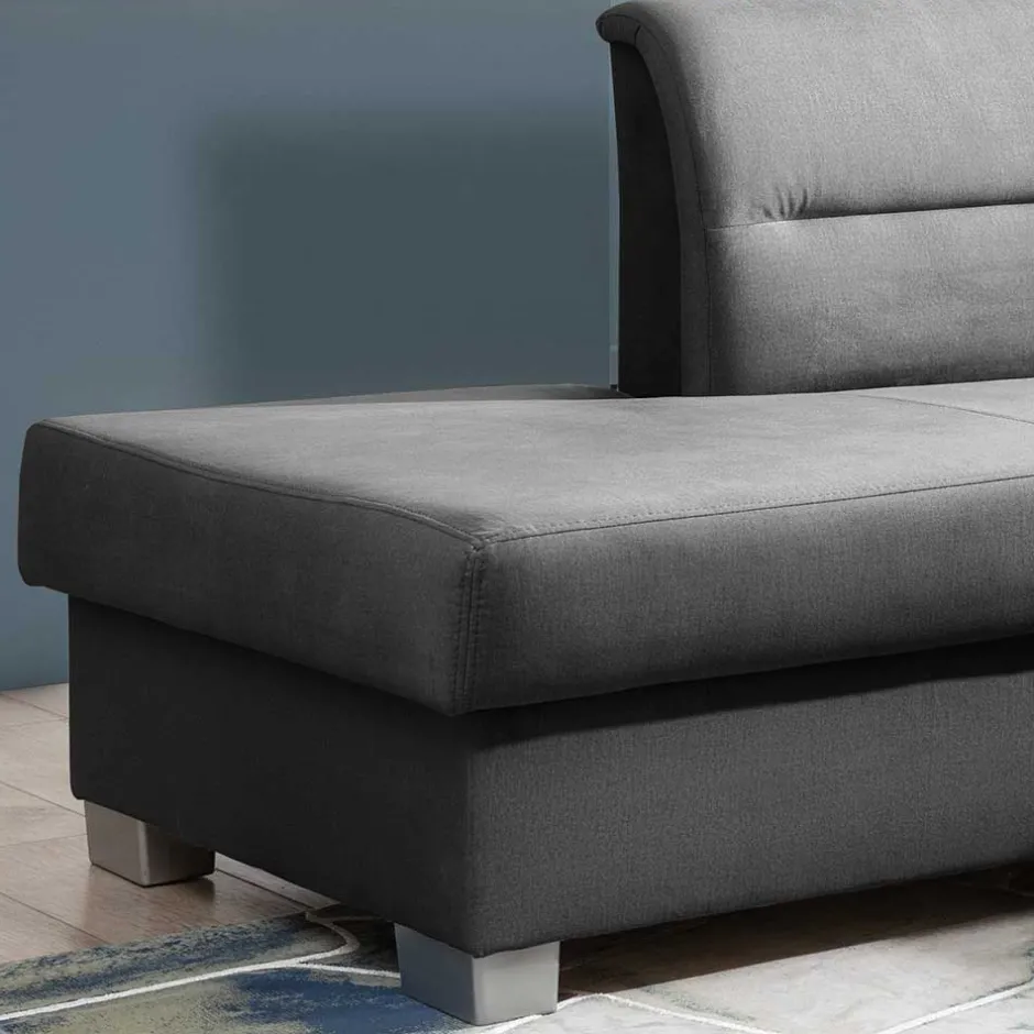 L-Design Funktionscouch in Dunkelgrau - Silecta^Wohnen Online