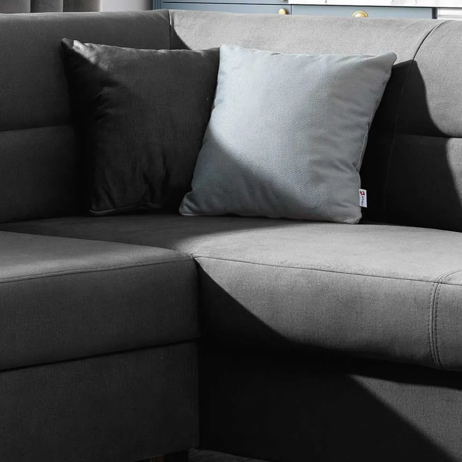 L-Design Funktionscouch in Dunkelgrau - Silecta^Wohnen Online