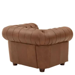 Wohnen Leder Polstersessel im Chesterfield Look - Gonron