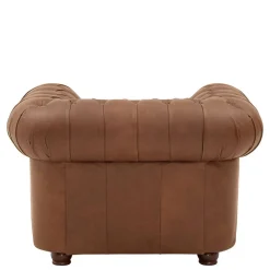 Wohnen Leder Polstersessel im Chesterfield Look - Gonron