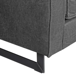 Wohnen Leder Wohnzimmersessel in Anthrazit - Jimm