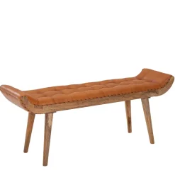 Lederbank in Cognac Braun - Zyrjeta^Wohnen Sale