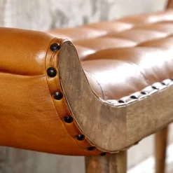 Lederbank in Cognac Braun - Zyrjeta^Wohnen Sale