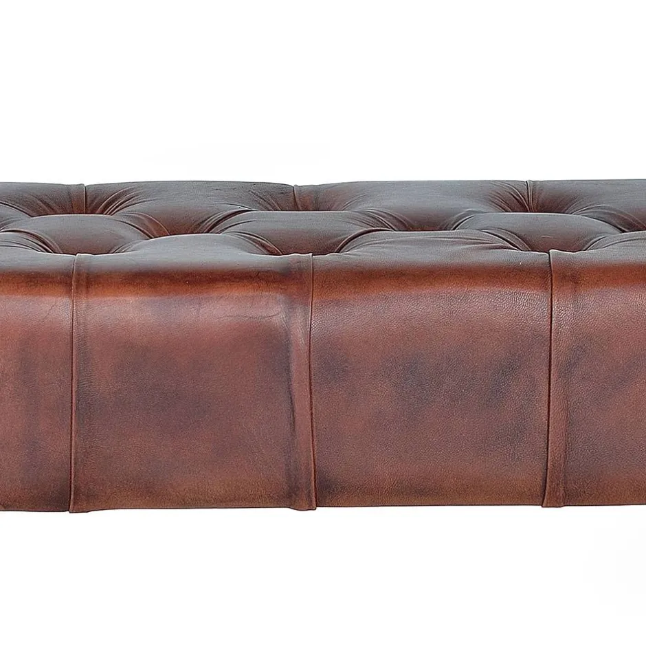 Wohnen Lederbank mit Knopfheftungen - Nofre