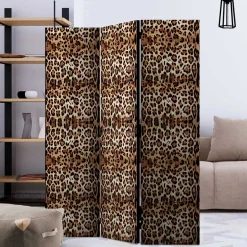 Kinder Wohnen Leinwand Raumteiler mit Leopardenmuster - Castillo