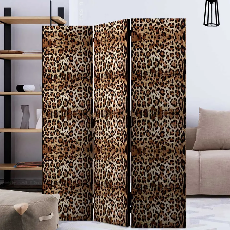 Kinder Wohnen Leinwand Raumteiler mit Leopardenmuster - Castillo