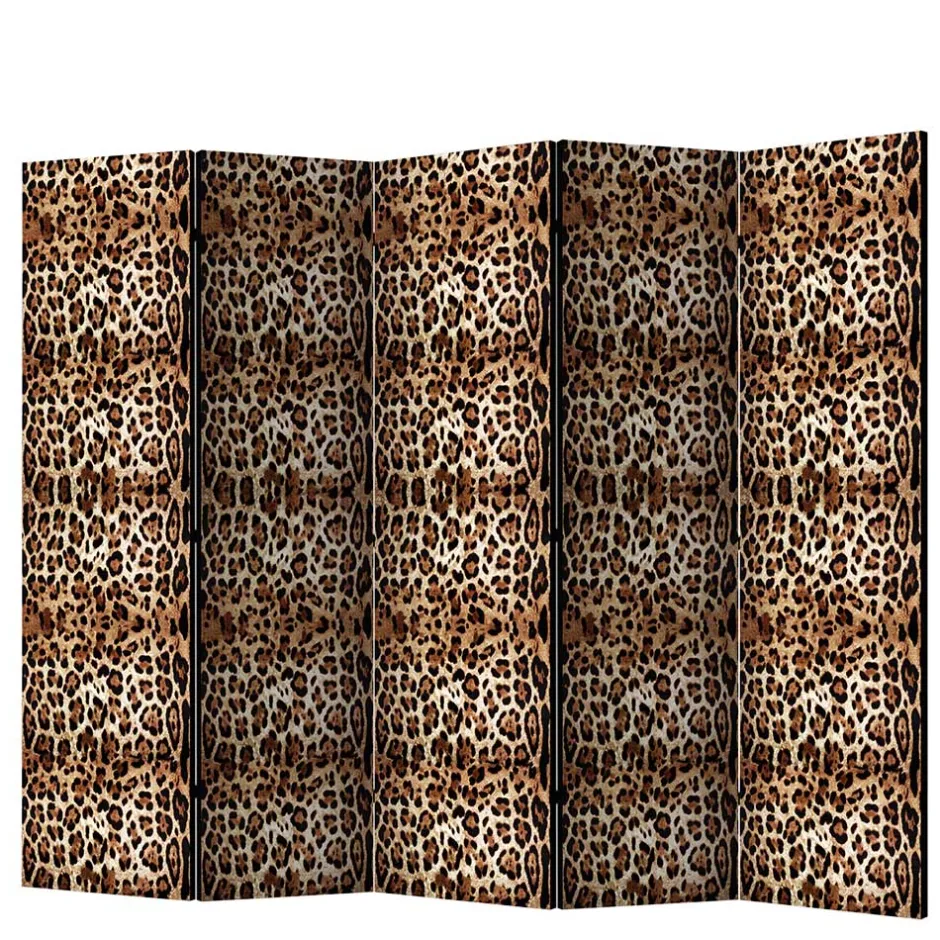 Kinder Wohnen Leinwand Raumteiler mit Leopardenmuster - Castillo