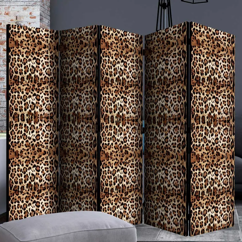Kinder Wohnen Leinwand Raumteiler mit Leopardenmuster - Castillo