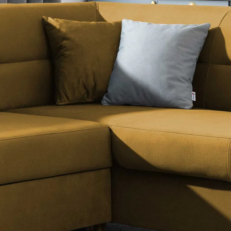 L-Form Bettcouch in Senfgelb Samt - Concista^Wohnen Sale