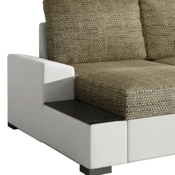 L-Form Bettsofa in Beige und Weiß - Scarlino^Wohnen Best