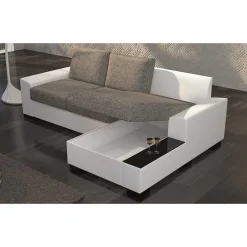 L-Form Bettsofa in Beige und Weiß - Scarlino^Wohnen Best