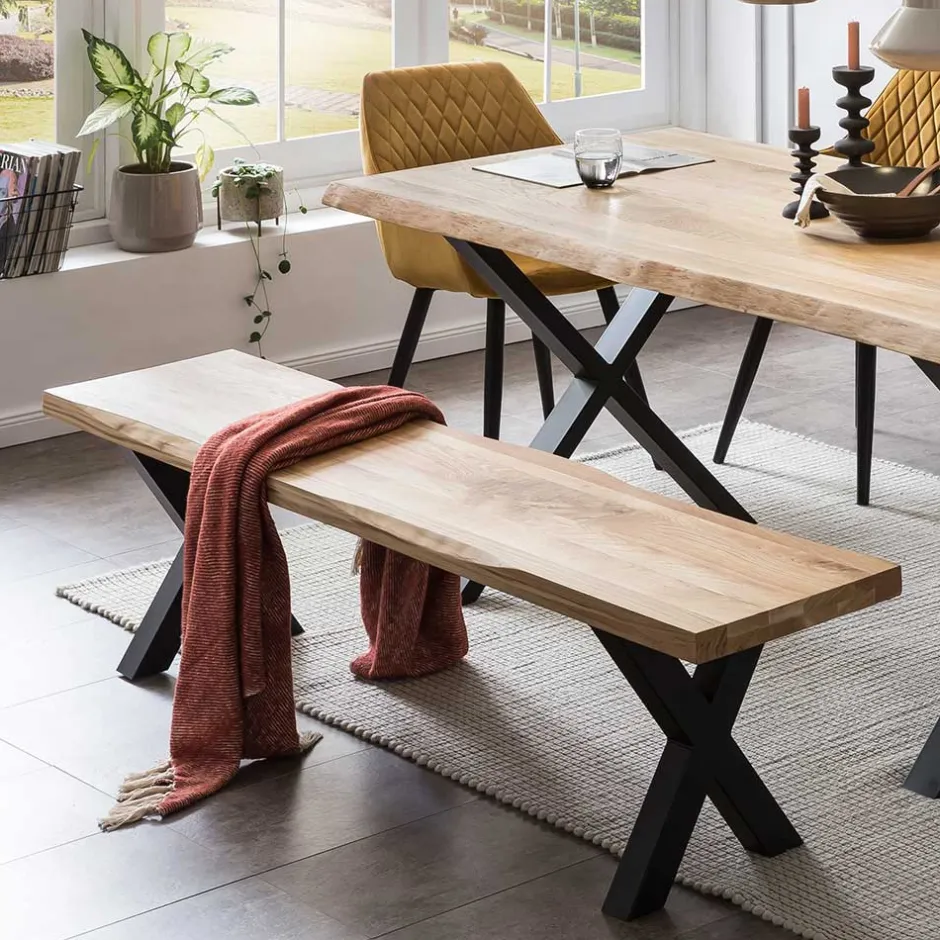 Wohnen Living Edge Bank aus Eiche Massivholz - Macress