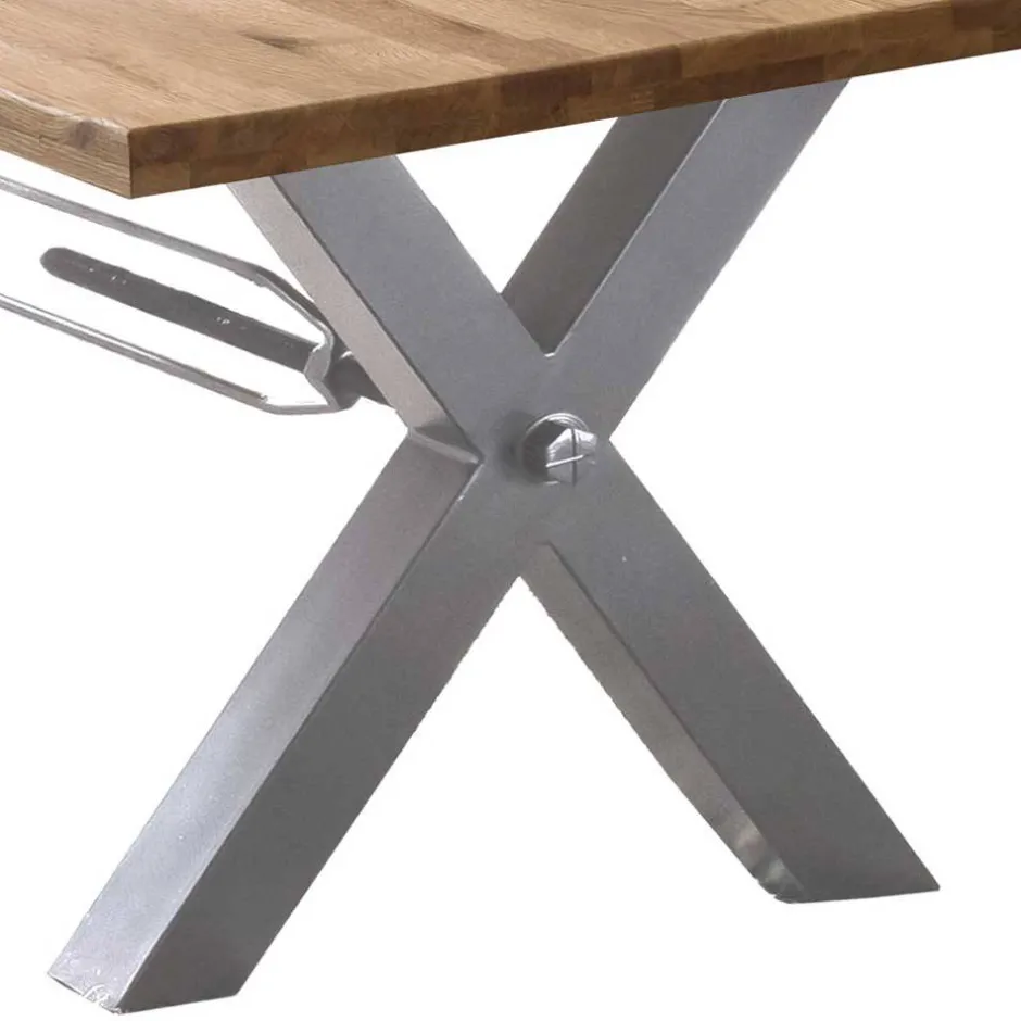 Living Edge Wildeiche Tisch mit X Füßen - Gastruna^Wohnen Online