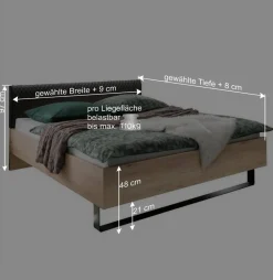 Loft Design Ehebett mit Bügelgestell - Licruva^Wohnen Clearance