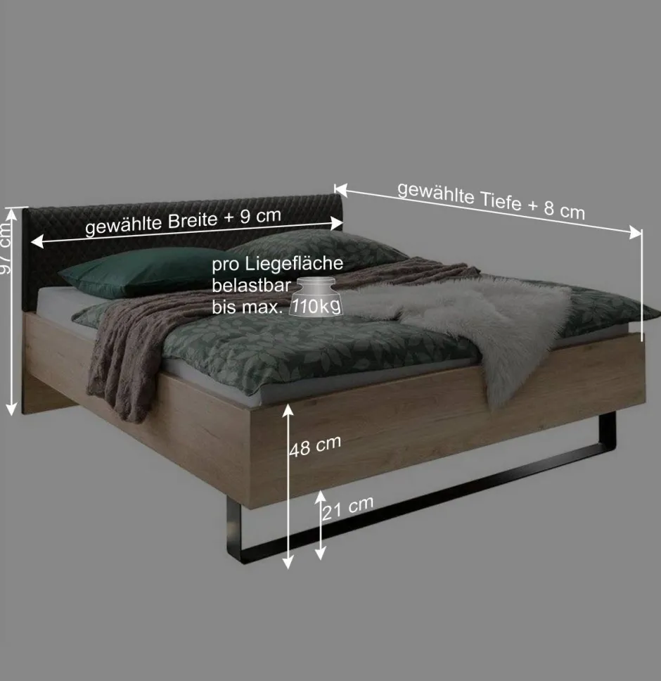 Loft Design Ehebett mit Bügelgestell - Licruva^Wohnen Clearance