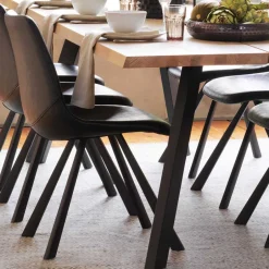 Loft Esstischgruppe mit Eiche White Wash Tisch Pulva & 6 Schalenstühlen (siebenteilig)^Wohnen