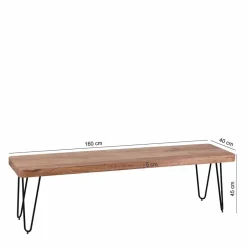 Loft Style Essbank mit Massivholz Akazie Lariona & Metall^Wohnen Best