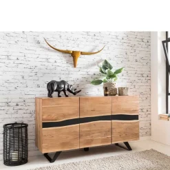 Wohnen Loft Style Sideboard Draguno aus Akazie massiv