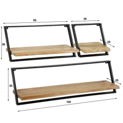 Wohnen Loft Style Wandboard Set - Massa (dreiteilig)