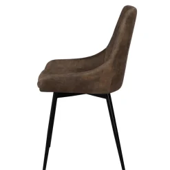 Loft Tisch Eiche White Wash & 6 Stühle Pulva in Braun Microfaser (siebenteilig)^Wohnen Discount