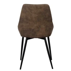 Loft Tisch Eiche White Wash & 6 Stühle Pulva in Braun Microfaser (siebenteilig)^Wohnen Discount